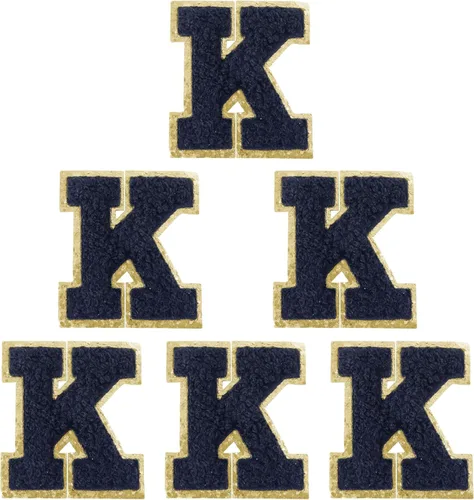 Vista 184 de 6 piezas de parches de letras de chenilla autoadhesivas, parches de letras preppy de 2 pulgadas para bolsos, ropa y sombreros, grandes pegatinas