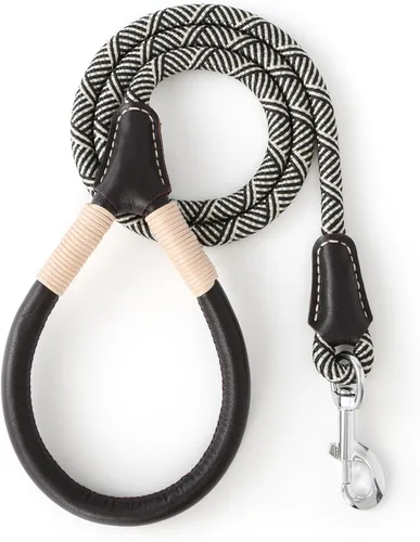 Vista 15 de Mile High Life Correa corta para perro, correa corta para perros grandes, correa reflectante con punta de cuero, correa resistente para perros