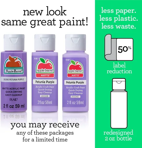 Vista 2 de Apple Barrel Pintura acrílica en varios colores (2 onzas), 20493, Neon Purple (morado neón)