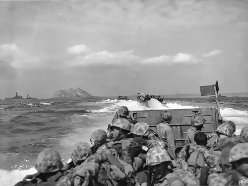 World War 2 Póster de la batalla de Iwo Jima de la Segunda Guerra Mundial, póster USMC 18x24 (IwoJima 10)