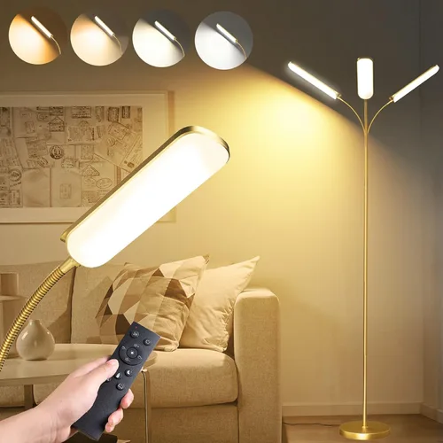 Vista 13 de marctronic Paquete de 2 lámparas de pie, 18 W, 1800 lúmenes, lámpara de pie LED brillante con 2 controles remotos y funciona con enchufe