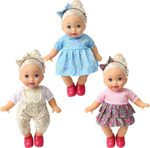Vista 3 de BOBO - Juego de 12 piezas para muñecas de 12-14-16 pulgadas, ropa de muñeca de bebé, trajes de disfraces, ropa de muñeca bonita, hecha a mano
