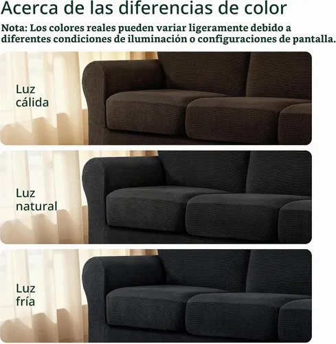Vista 9 de CHUN YI Fundas para sofá de 7 piezas, lavables, fundas elásticas para sofá de 3 cojines con respaldo y fundas de cojín separados, protector