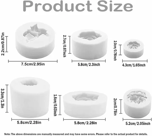Vista 3 de Molde de resina para velas de flores, molde de silicona para hacer velas, 6 piezas de peonía de rosa 3D, San Valentín, día de la madre, molde