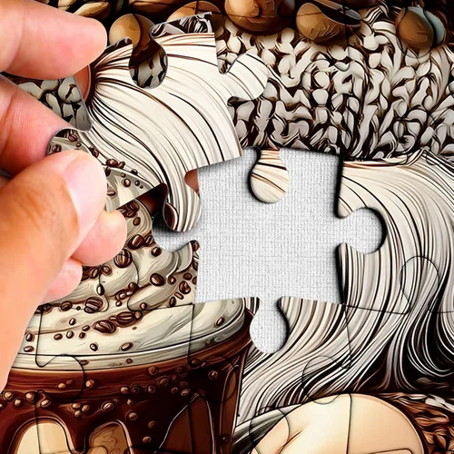 Vista 3 de Rompecabezas Gracioso de Gnomo de Café de 1000 Piezas para Adultos, Rompecabezas Gracioso de Elfo de Arte de Taza de Cupcake, Rompecabezas Difícil