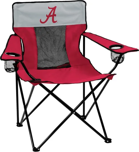 Logo Brands NCAA Alabama Crimson Tide Elite Silla Portátil - Silla premium para exteriores con portavasos, marco de acero con recubrimiento en