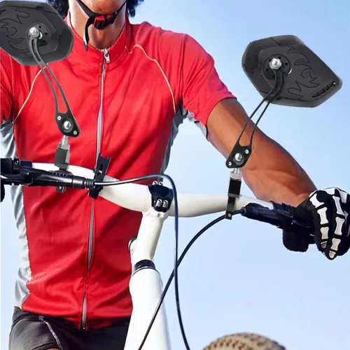 Vista 6 de Espejos de bicicleta para bicicletas eléctricas, paquete de 2 espejos de bicicleta, espejo retrovisor para manillar, espejos de bicicleta