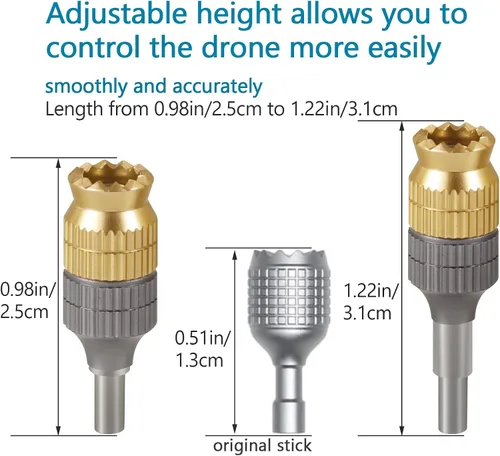 Vista 3 de Hanatora Joysticks de extensión para DJI RC, RC 2 (Flip, Neo, Air 3S/3, Mini 5/4/3 Pro, Mini 3, Mavic 3 Classic/Pro Drone Controller), accesorios