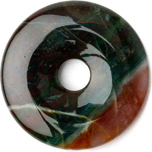 Shamans Market Pi Stone - Fancy Agate - Colgante de dona pulida de 1.969 in con agujero central de 0.51 pulgadas para rito Munay Ki, meditación y