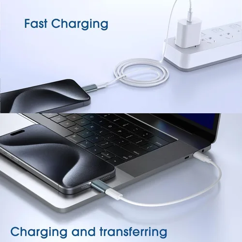 Vista 5 de Paquete de 2 adaptadores Lightning a USB C para iPhone 15, carga rápida PD compatible con iPhone 15 Series/MacBook/Laptop/iPad/Samsung y más