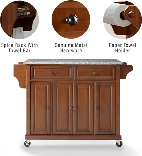 Vista 164 de Crosley Furniture isla de cocina con ruedas, Madera, Blanco