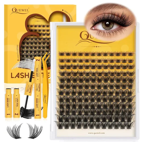 Vista 72 de QUEWEL Kit de extensión de pestañas DIY, racimos de pestañas 3D con 280 piezas, racimos de pestañas mixtas de 10-16 mm (30+40+50D), pinzas