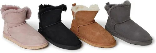 Vista 7 de Fireside by Dearfoams Botas plegables unisex de lana de oveja Bunbury para interiores y exteriores a la moda