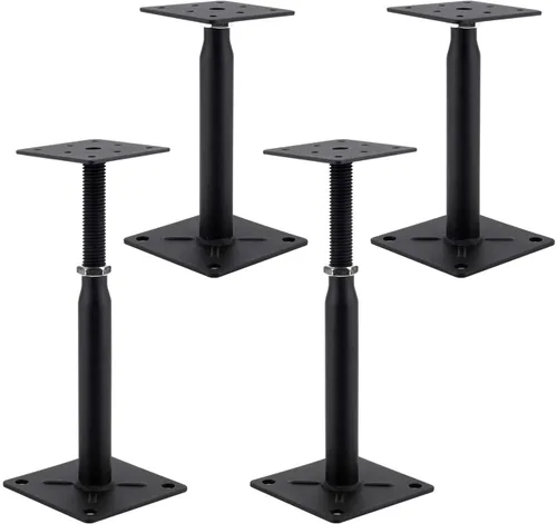 Vista 7 de Paquete de 2 gatos de soporte ajustables para el piso, base de cubierta, estabilizador de escalones de RV, mini gato de tornillo - poste de 4 a 7