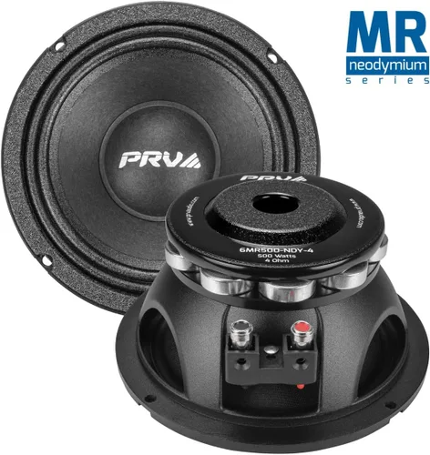 Vista 3 de PRV AUDIO 6.5 Pulgadas Altavoz de Rango Medio 6MR500-NDY-4 500 Vatios 4 Ohmios Imán de Neodimio, Altavoz de Alta Salida para Audio de Coche