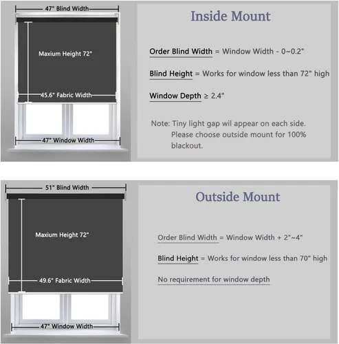 Vista 6 de Persianas enrollables, cortinas enrollables con filtro de luz, persianas enrollables para el hogar, fáciles de instalar (café, 35 pulgadas)