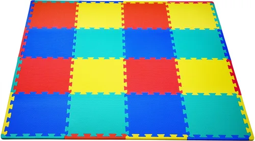 Vista 5 de KC Cubs Suave y seguro, no tóxico, para niños, rompecabezas multicolor entrelazado para ejercicio, tapete de espuma EVA para el suelo