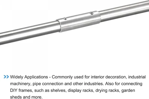 Vista 5 de uxcell Rail Pipe Fitting 2-Way 3.937 in Longitud 202 Conector recto de acero inoxidable cepillado para barandilla de pasamanos de 25mm1" OD