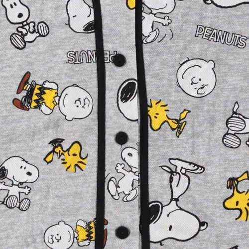Vista 5 de Peanuts Ladies Snoopy Baseball Jersey Snoopy Charlie Brown, Woodstock, Linus Mesh Button Down Baseball Jersey