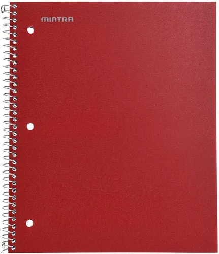 Vista 5 de Mintra Office Cuadernos de espiral duraderos, 1 materia, (hielo ártico, aceite de chile, verde oliva, rayas universitarias, paquete de 3)