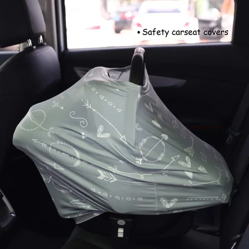 Vista 6 de Fundas de asiento de coche para bebé, cubierta de toldo para asiento de automóvil, funda multiusos para lactancia materna, fundas transpirables