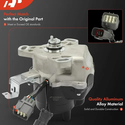 Vista 7 de Distribuidor de encendido A-Premium con tapa y rotor compatible con Honda Accord 1994-1995 2.2L, con 2 bujías