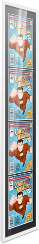Vista 65 de Poster Palooza Marco de cómic con paspartú para 1 cómic de la Edad de Bronce publicado entre 1970 y 1985, marco de cómic negro para cómic de 7.25 x
