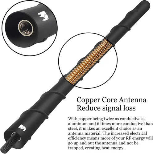 Vista 3 de Antena de núcleo de cobre flexible en espiral de 8 pulgadas, compatible con Mazda MX-5 Miata (2006-2023), Mazda2 (2002-2016), Mazda5, Mazda CX-7