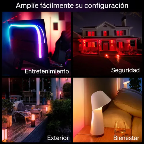 Vista 9 de Philips Hue Essential - Bombilla LED inteligente A19, ambiente blanco y color, base E26, 8.8W, 2200K-6500K, 800 lúmenes, regulable, funciona