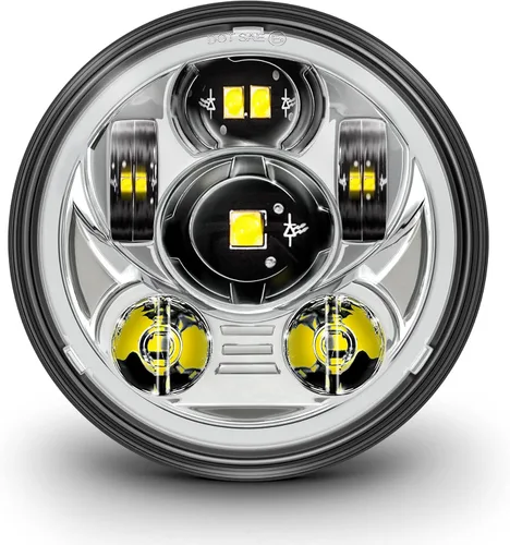 Vista 11 de TRUE MODS - Faro LED Harley de 5.75 pulgadas para Harley Davidson [acabado negro] [HALO DRL] [Cumple con DOT] Faro LED redondo para motocicleta Dyna