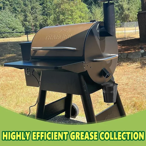 Vista 6 de Cubo de grasa para ahumador de pellets con paquete de 20 forros desechables de papel de aluminio para Traeger, Oklahoma Joe's, Pit-Boss, Camp Chef