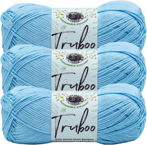 Vista 60 de Lion Brand Yarn Truboo Yarn, Azul (1 madeja)