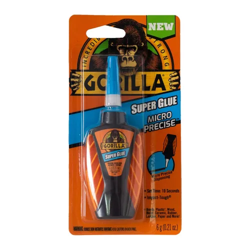 Gorilla Micro Precise Super Glue, 0.18 onzas, transparente, (paquete de 1)