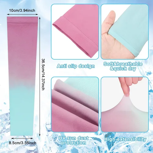 Vista 3 de JenPen 6 pares de mangas de brazo de protección solar UV para cubrir los brazos para mujeres, mangas de compresión para hombres
