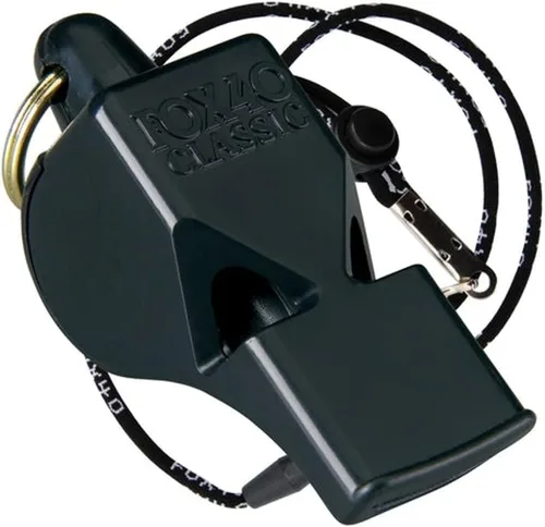 Vista 2 de Fox 40 Classic - Silbato oficial con cordón Break Away (negro)