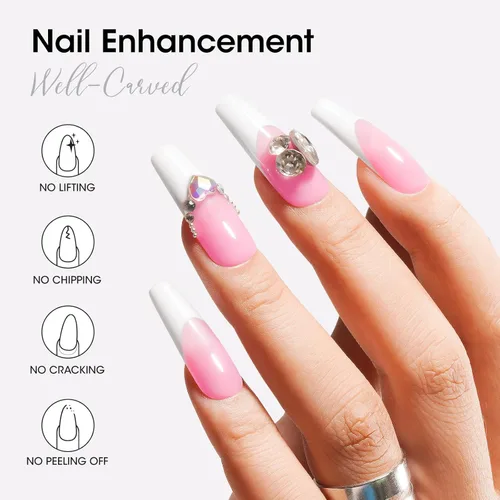 Vista 5 de GELLEN Juego de Gel Constructor para Uñas, 10 en 1 Poly Gel de Extensión de Uñas Duras Removible UV, Juego de Esmalte de 4 Colores Transparente
