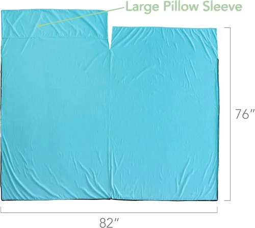 Vista 5 de Pike Trail Forro para saco de dormir sábana de viaje y campamento, inserto ligero y compacto con cremallera de longitud completa