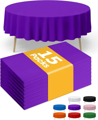 Vista 10 de Niuara Mantel de Mesa Rectangular de Plástico Negro, Paquete de 15, Mantel de 54''×108'' para Mesas de 6 pies, Mantel para Uso Desechable, Cubierta