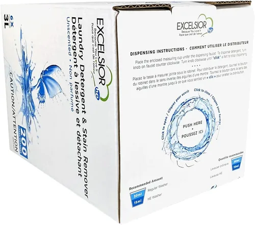 Vista 6 de Excelsior - Detergente para ropa con botella ecológica, líquido concentrado, sin perfume, ecológico, biodegradable, libre de disolventes y fosfatos