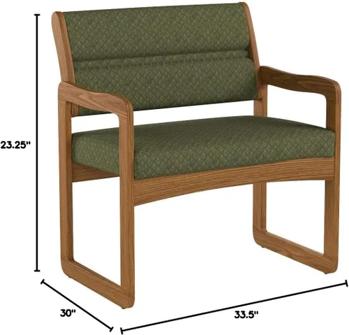 Vista 43 de Wooden Mallet Valley Bariatric Guest, Silla base de trineo, roble mediano