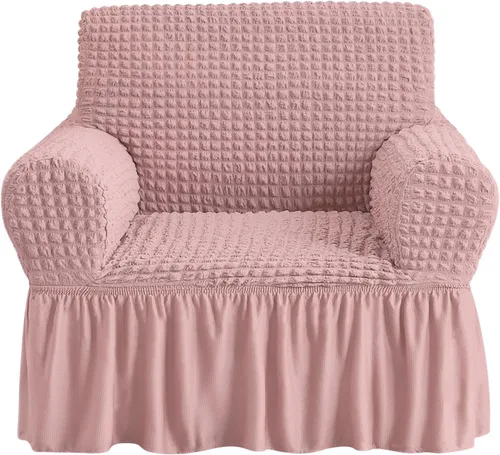 Vista 23 de NICEEC - Funda de sofá biplaza, 1 pieza, fácil de ajustar, universal, alta elasticidad, duradera, protector de muebles con faldón, estilo campestre