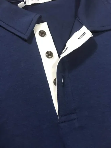 Vista 5 de KUYIGO Camisas polo de manga larga para hombre estilo informal ajustadas diseño básico de algodón