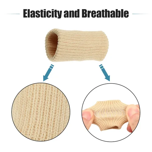 Vista 4 de VOCOSTE 10 fundas transpirables para los dedos, soportes para el pulgar, protectores de compresión elásticos para relajar el dolor, artritis