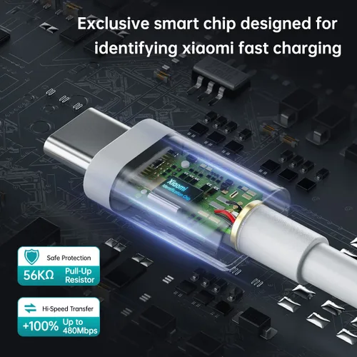 Vista 3 de 6A para Xiaomi Cable 120W Hypercharge Turbo Tipo C Cargador de cable de carga rápida para Xiaomi 15 14 13 12s Pro Lite Redmi Note K80 K70 K60 K50 11