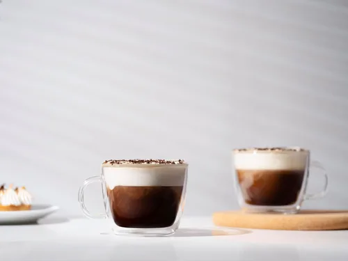 Vista 4 de Bodum Glass Bistro - Taza para café con leche (2 piezas, doble pared, 0,45 L, 15 oz), transparente