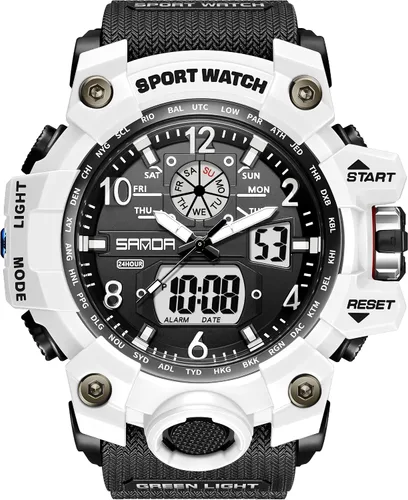 KXAITO Reloj de pulsera militar para hombre, para deportes al aire libre, resistente al agua, con fecha, multifunción, con alarma LED, cronómetro