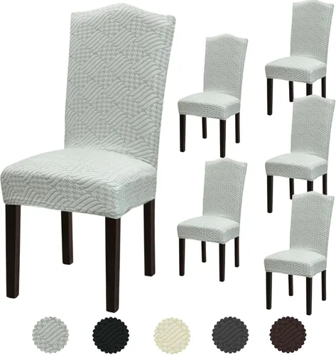 Vista 36 de Juego de 6 fundas elásticas para sillas de comedor, extraíbles y lavables, para sillas de comedor, hotel, ceremonia