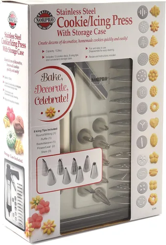 Vista 4 de Norpro 3299 S/S - Prensa para galletas/glaseado con estuche