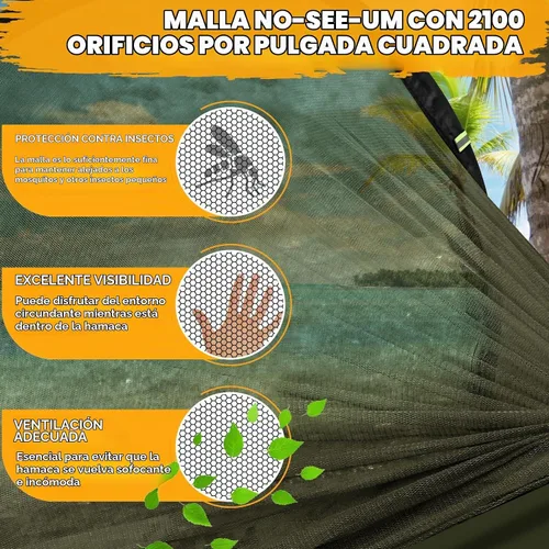 Vista 5 de Chihee - Hamaca ultraligera de camping para viajes, con red emergente, capacidad de carga de 299 kg, de nailon paracaídas transpirable y de secado