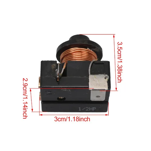 Vista 2 de Reemplazo de relé de compresor de bobina de 375 W para refrigerador de 1/2 HP, accesorios de refrigerador, paquete de 3